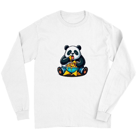 Panda Pet Chubby Panda Eating Nachos with Cheese Dip 1 8 Long Sleeves