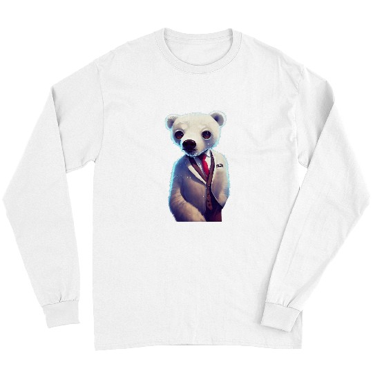 Bear Pet CoolNimals cute Polar Bear in a suit animals in clothes Long Sleeves