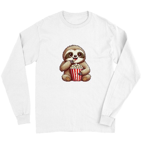 Sloth Pet is eating Popcorn Cinema carnivals Costume Long Sleeves
