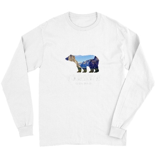 Bear Pet Black Bear with Yosemite National Park 1890 Scenery Souvenir Long Sleeves