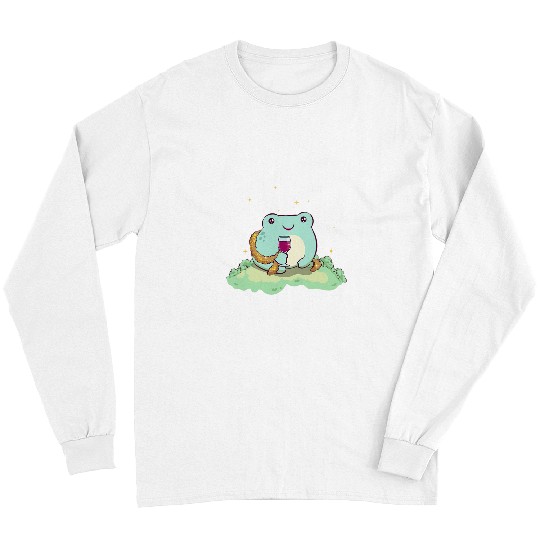 Wines Fun Boujee Aesthetic Kawaii Frog Wines Bougie Long Sleeves
