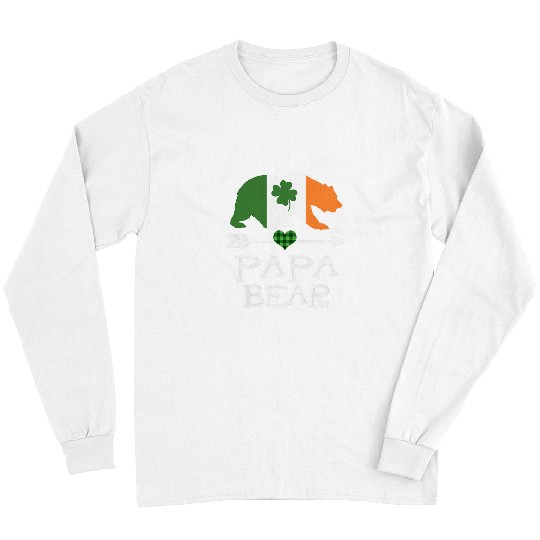 Bear Pet papa bear st patricks day irish green plaid family Long Sleeves