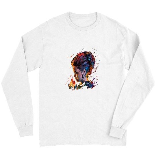 Firefighter Job Girlfriend Fireman Wife Messy Bun Fires Flame 1 Long Sleeves