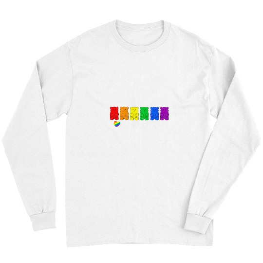 Bear Pet Pride Month Gummy Bear LGBTQ Gay Pride Rainbow Flag Long Sleeves