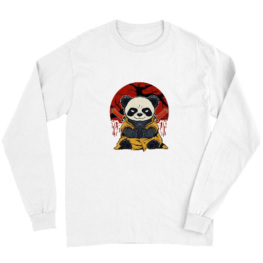 Panda Pet Japanese Warrior Samurai Panda Bear Japan Katana Long Sleeves