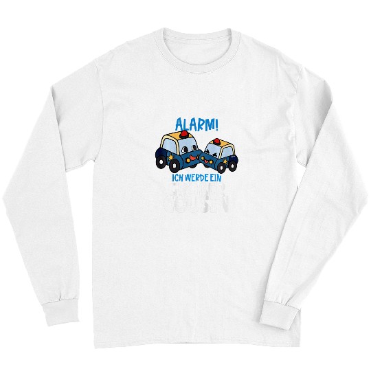 Kids Alarm I Will Be Great Cousin Police Carss Funny Cousin Long Sleeves