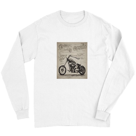 Chopper Bike Extended Forks Sketch Long Sleeves