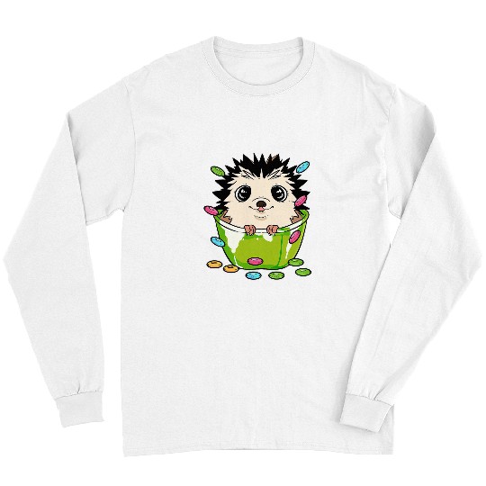 Hedgehog Cereal Cute Animal Lover Long Sleeves
