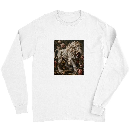 Lion Pet Powerful Strong Victorian Angry Ivory Lion Fantasy Art Long Sleeves