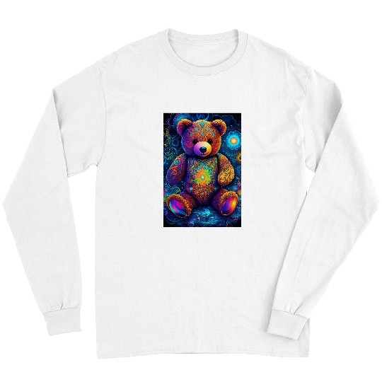 Bear Pet Cool Trippy Fun psychedelics Festival Teddy Bear Rave Graphic Long Sleeves