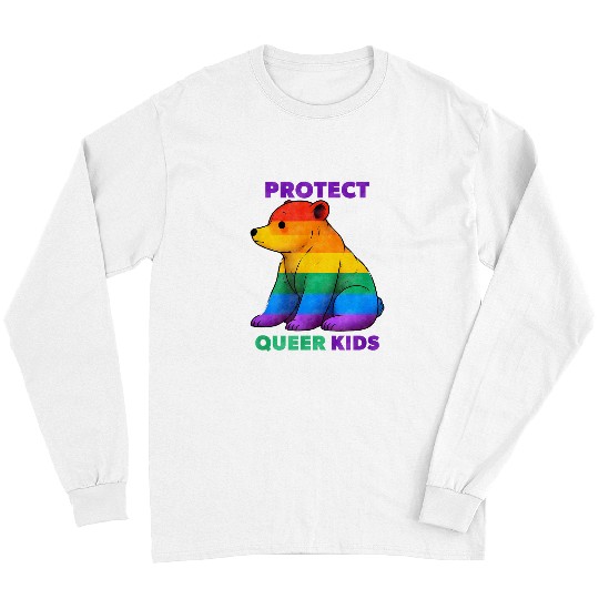 Bear Pet Protect Queer Kids Bear Design for Advocacy and Support Long Sleeves