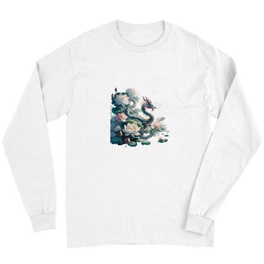 Dragon Pet Year Of The Dragon Lotus Dragon Design for Wisdom Long Sleeves
