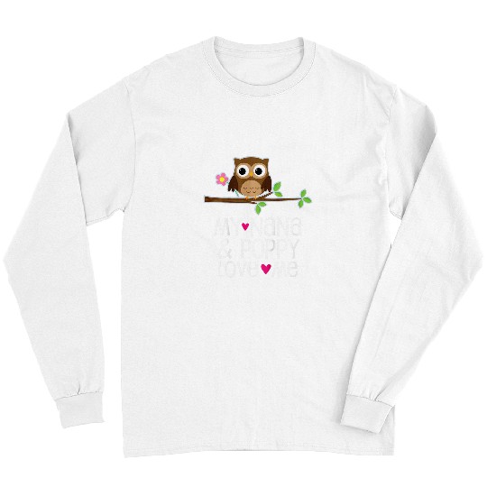Owl Pet Kids Nana And Poppy Love Me Granddaughter Owl Long Sleeves