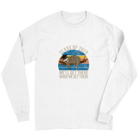 Sloth Pet Distressed 5th Grade Class Of 2029 Sloth Grow With Me Long Sleeves