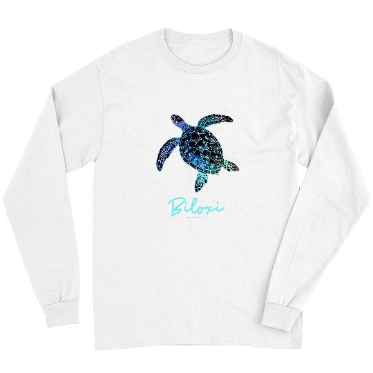 Turtle Pet Biloxi Mississippi Vacation Holiday Retro Sea Turtle 4 Long Sleeves