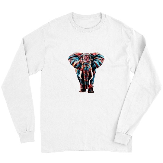Elephant Pet Abstract Colorful Print Elefante Long Sleeves