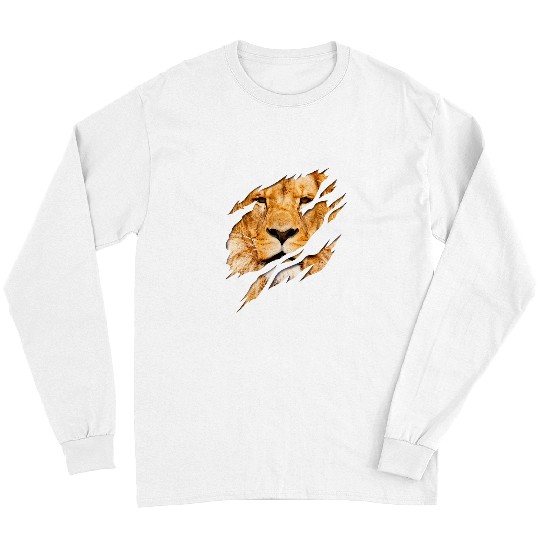 Lion Pet Aesthetic Lion with Ripped Effect Long Sleeves