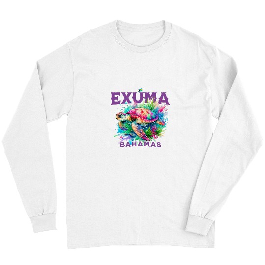Turtle Pet Bahamas Souvenir Exuma Bahamas Cruise Sea Turtle Tourist Long Sleeves