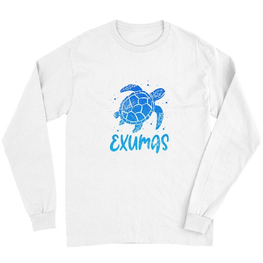 Turtle Pet Exumas Tribal Sea Turtle Exuma Bahamas Vacation Distressed Long Sleeves