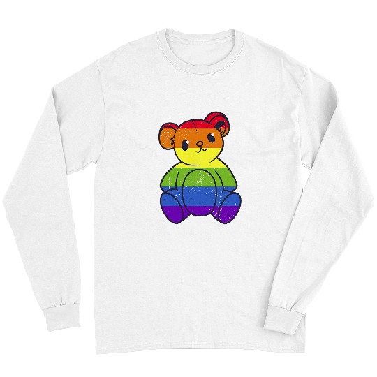 Bear Pet Cute Bear Love Rainbow LGBT Gay Pride Month LGBTQ Long Sleeves