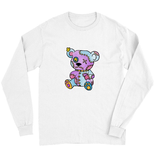Bear Pet Patchwork Creepy Teddy Bear Voodoo Cute Goth Long Sleeves