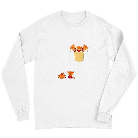 Panda Pet Red Pandas in Pocket Awesome Cute Panda Bear Animal Lover Long Sleeves