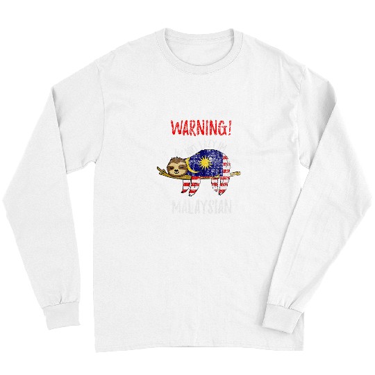 Discover Sloth Pet Malaysia Flag Sloth Im Not Lazy Im Malaysian Vintage Long Sleeves