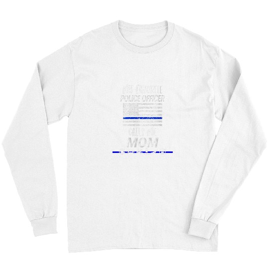 Police Job s Flag Graphic for Mom of Police Mothers Day Oversized Long Sleeves
