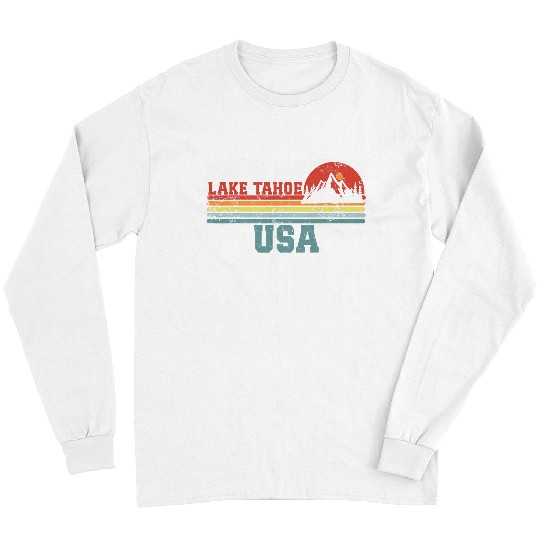 Funny Camping s for Men Lake Tahoe USA Camper Long Sleeves