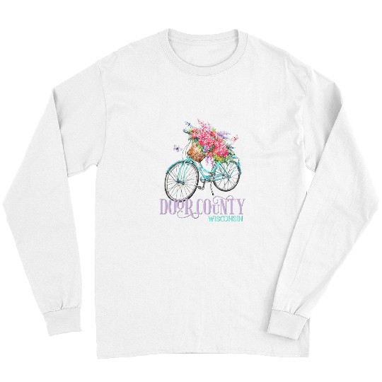 Door County Wisconsin vintages Bike Summer Floral Long Sleeves