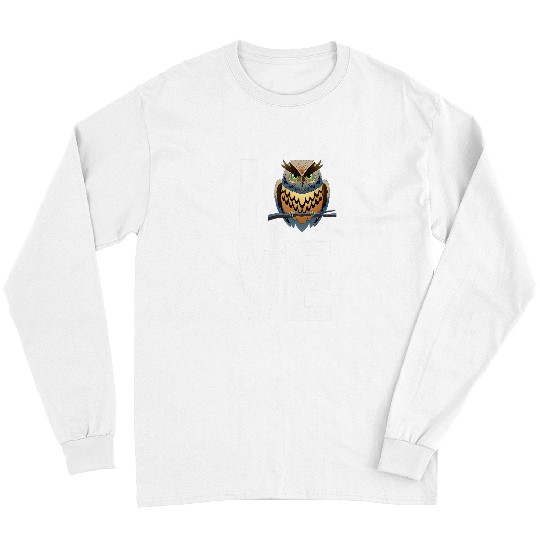 Discover Owl Pet Love Owl Tee s Women Big Owl Tees Funny Birds Love Long Sleeves