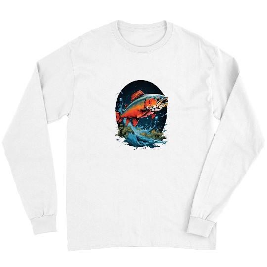 Fisherman Fly Fishing Arctic Char Brook Trout Fish 4 Long Sleeves