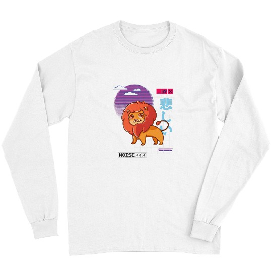 Lion Pet Vaporwave Kawaii Aesthetic Japanese Korean Cute Lion Long Sleeves
