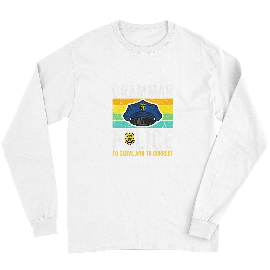 Grammar Police Men Women Kids Law Enforcement Cop Funny Long Sleeves