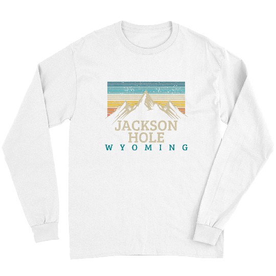 Jackson Hole Wyoming vintages Mountains Nature Hiking Long Sleeves