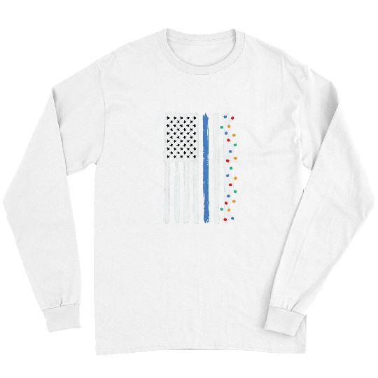 Police Job Christmas Flag Graphic Oversized Long Sleeves