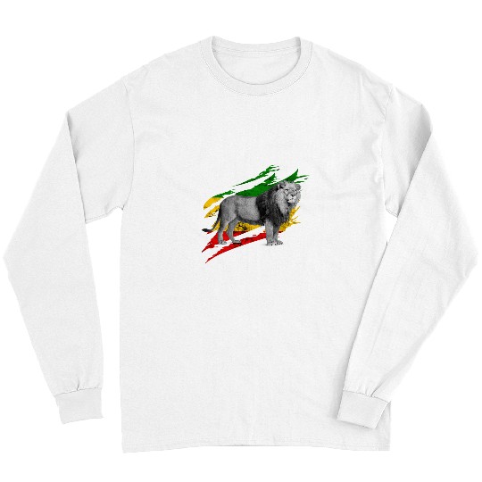 Lion Pet Reggae Lion Of Judah Rastafari Jamaica Ethiopian Lion Rasta Long Sleeves