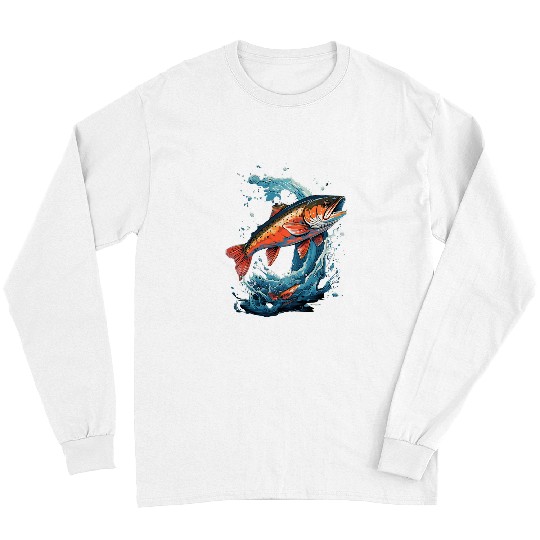 Fisherman Fly Fishing Arctic Char Brook Trout Fish 5 Long Sleeves