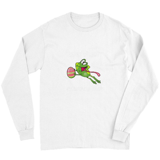 Egg Hunt Champion 2024 Funny Frog Happy Easter Day Kids Long Sleeves