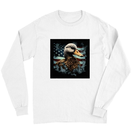 Duck Hunting American Flag Waterfowl Camouflage Long Sleeves