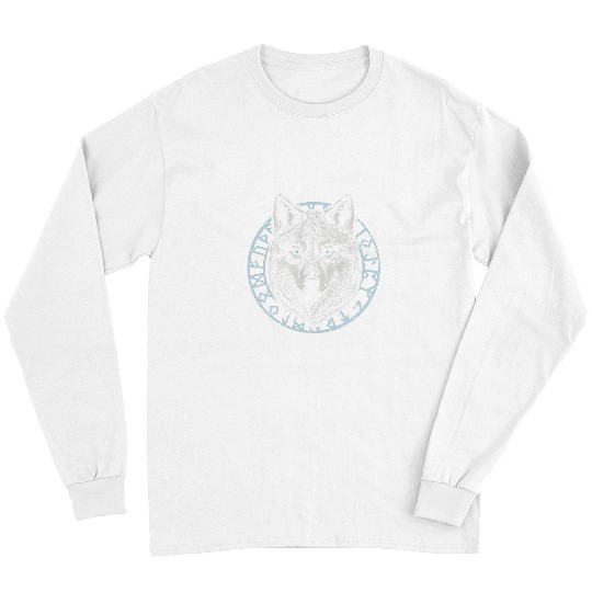 Norse Viking wolfs Fenrir Odin Geri Freki Moon Sun Hati Skoll Long Sleeves