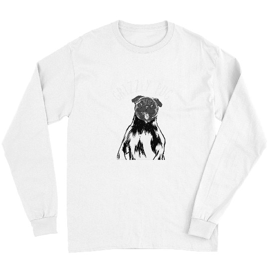 Bear Pet Grizzly Pug Funny Pug Dog Grizzly Bear Lover Adventure Long Sleeves