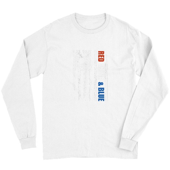 Wines Fun Red Wines and Blue vintages 4th of July Funny Liquor 8 Long Sleeves