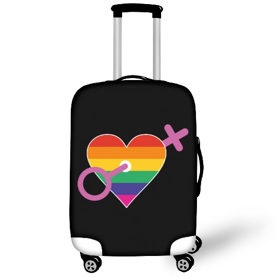 Rainbow heart female Luggage Covers