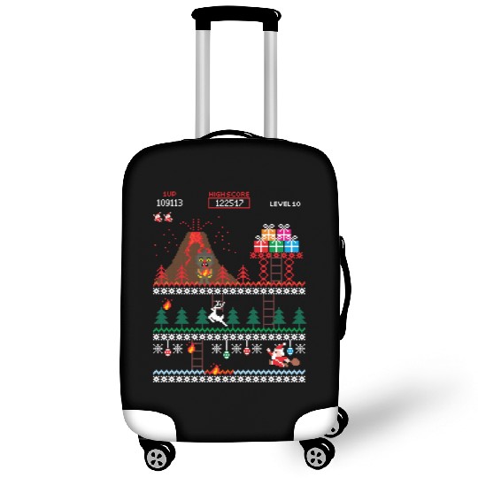 Santa vs Krampus: Merry 8-bit Christmas Luggage Covers