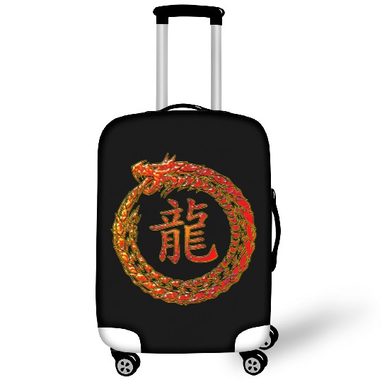 Fire Dragon In Circle with Chinese Dragon Symbol Luggage Covers