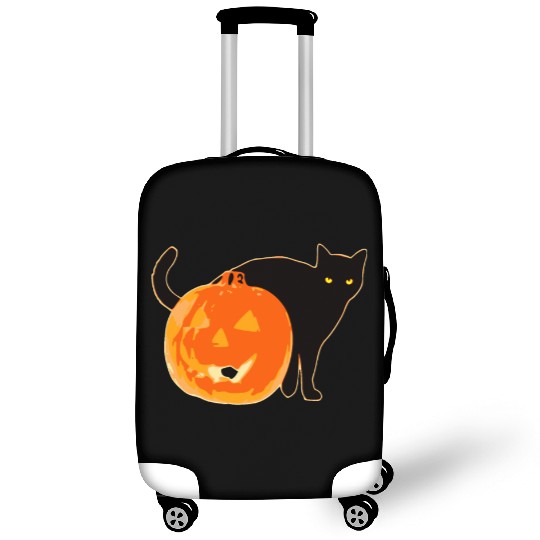 Halloween Black Cat Jack o Lantern Pumpkin Funny Luggage Covers