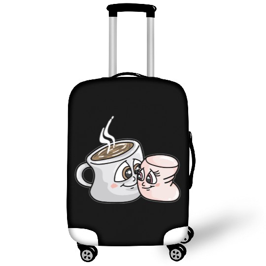 HOT CHOCOLATE AND MARSHMALLOW Love funny comic Luggage Covers