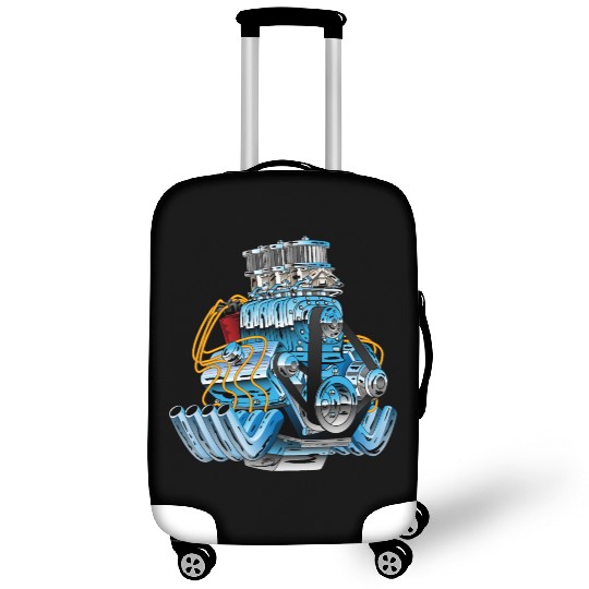 Hot Rod Race Car Dragster Engine Cartoon Luggage Covers