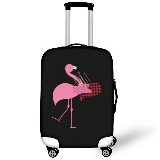 Cute Pink Flamingo Playing Bagpipes Musician Gift Luggage Covers